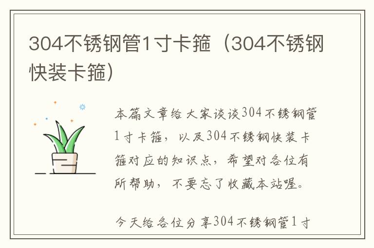 304不锈钢管1寸卡箍（304不锈钢快装卡箍）