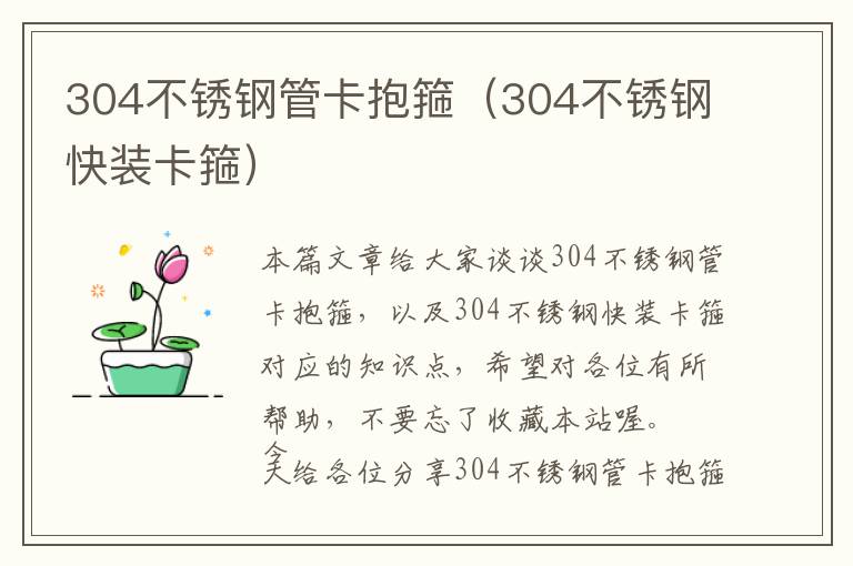 304不锈钢管卡抱箍（304不锈钢快装卡箍）