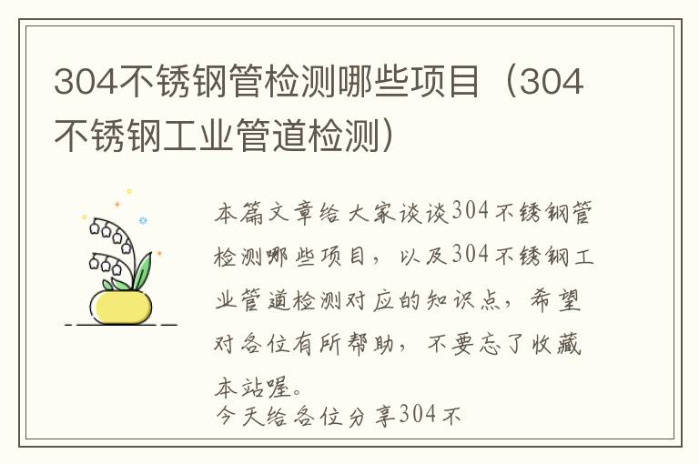 304不锈钢管检测哪些项目（304不锈钢工业管道检测）