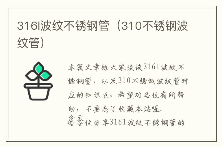 316l波纹不锈钢管（310不锈钢波纹管）