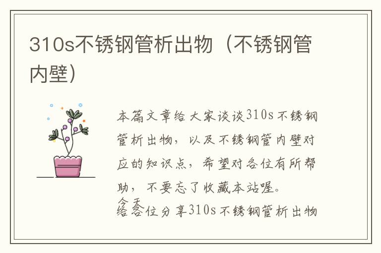 310s不锈钢管析出物（不锈钢管内壁）