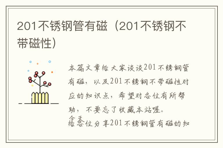 201不锈钢管有磁（201不锈钢不带磁性）